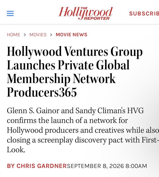 The Hollywood Reporter article about Producers365